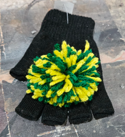 Spirit Hands, Fingerless, Green And Gold, One Size